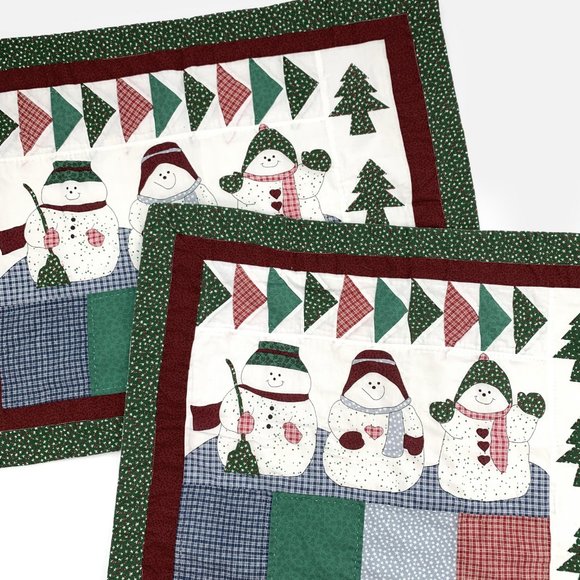 2 Vintage Style Christmas Holiday Snowman Pillow Cases Winter Gift Sleep Pillow - Picture 8 of 9